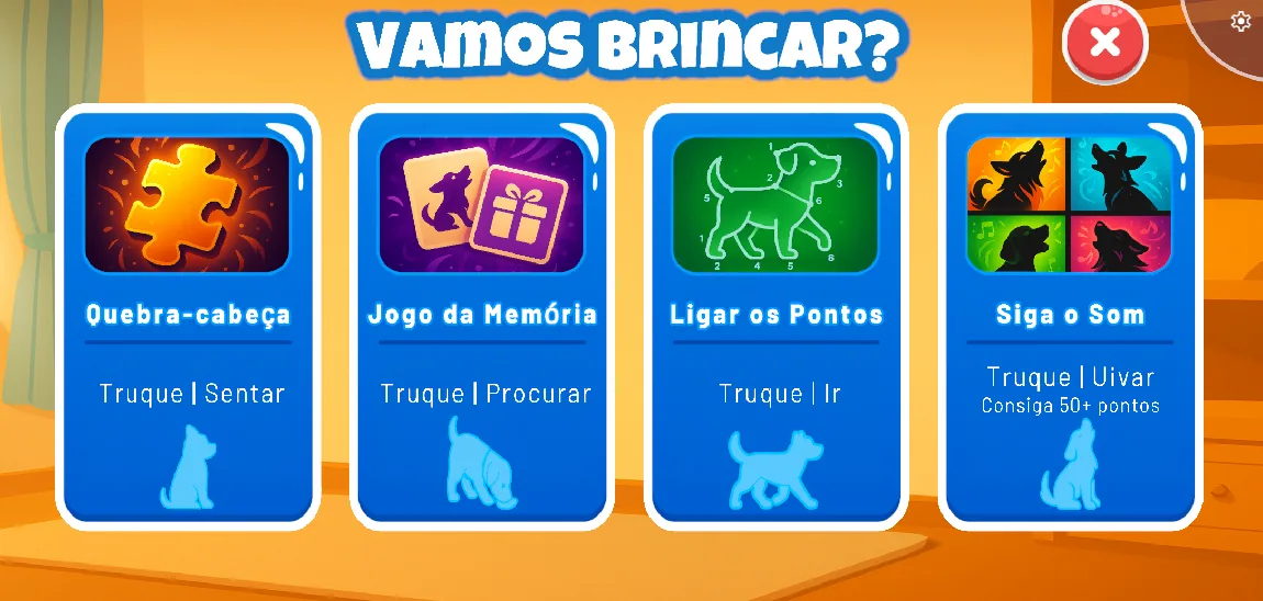 Meu Amigo Caramelo: seleção de minigames
