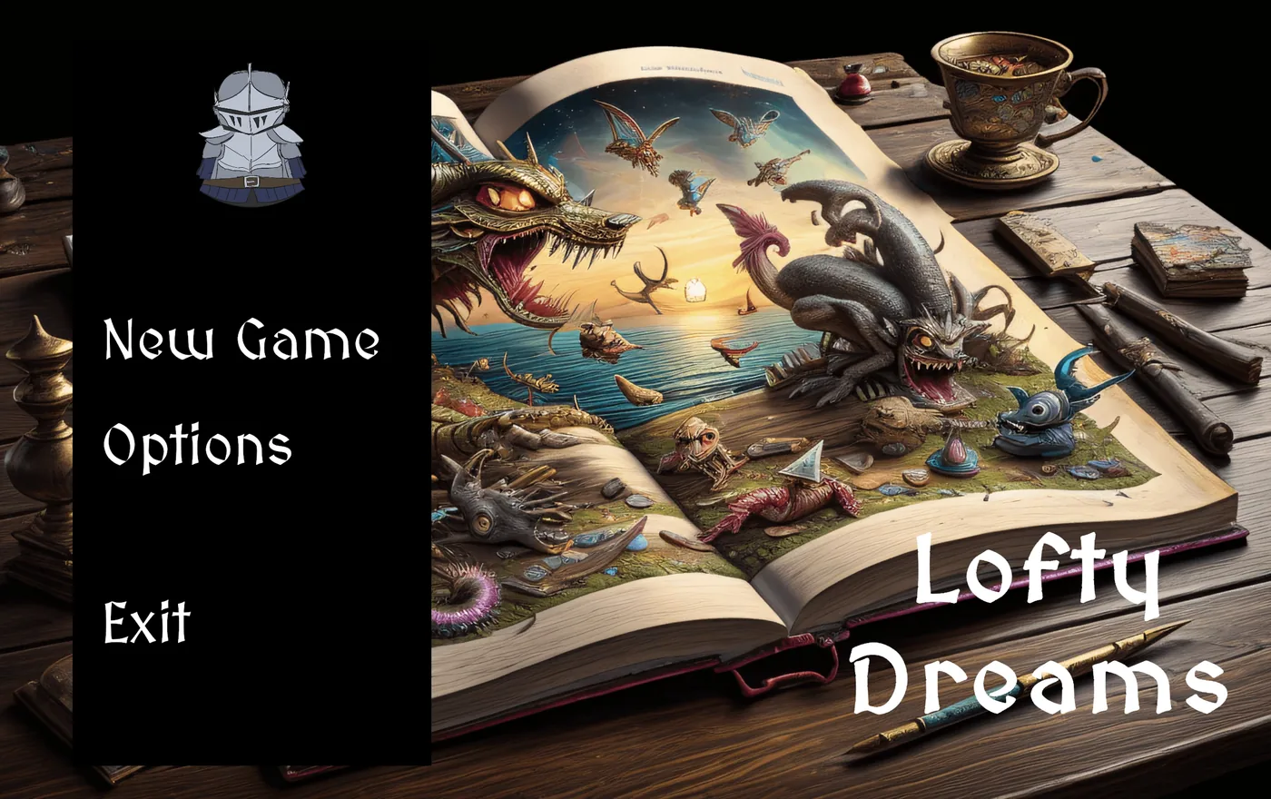 Menu principal do Lofty Dreams